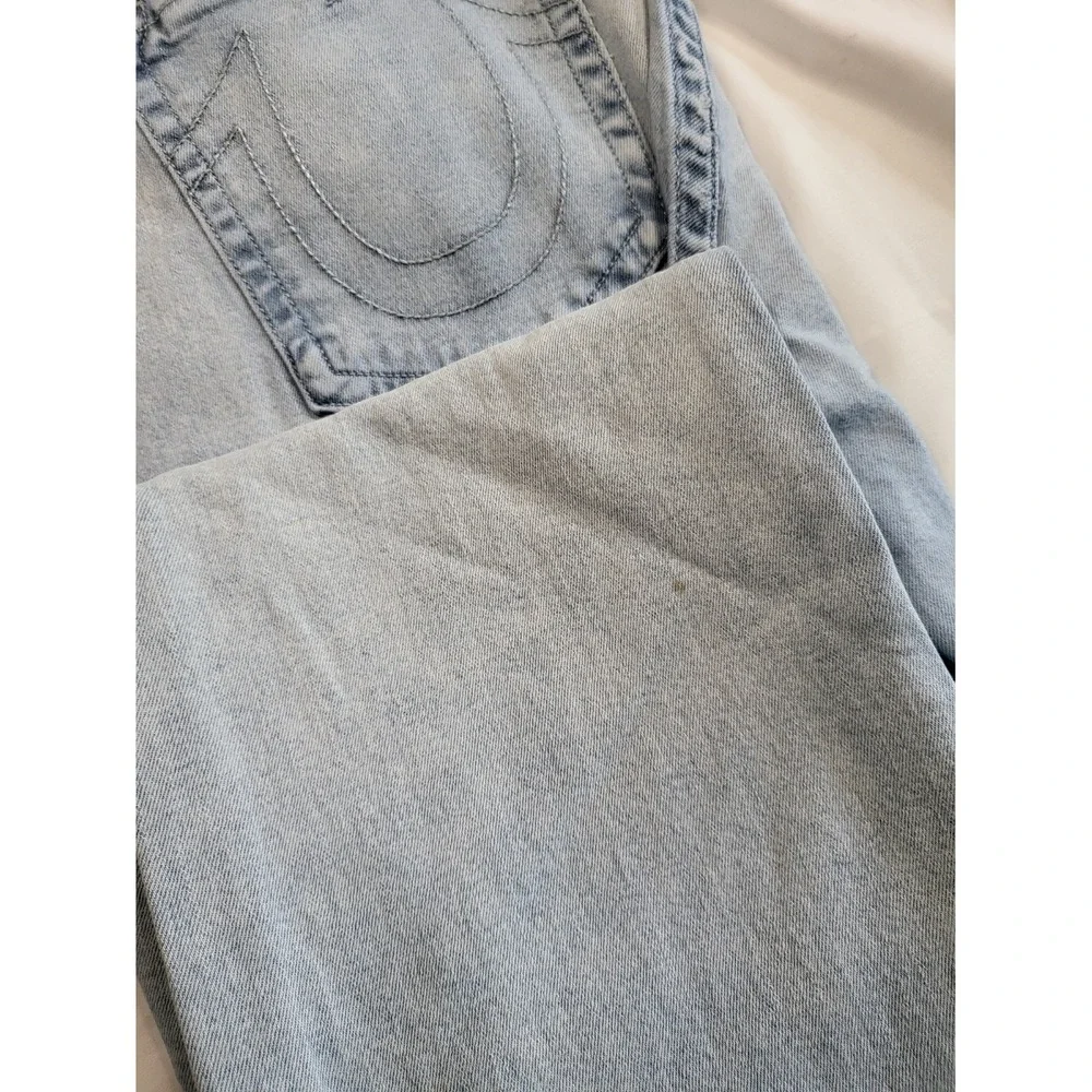 True Religion Ricky Relaxed Straight Jeans Mens‎ Size 46 Light Wash Flap Pocket